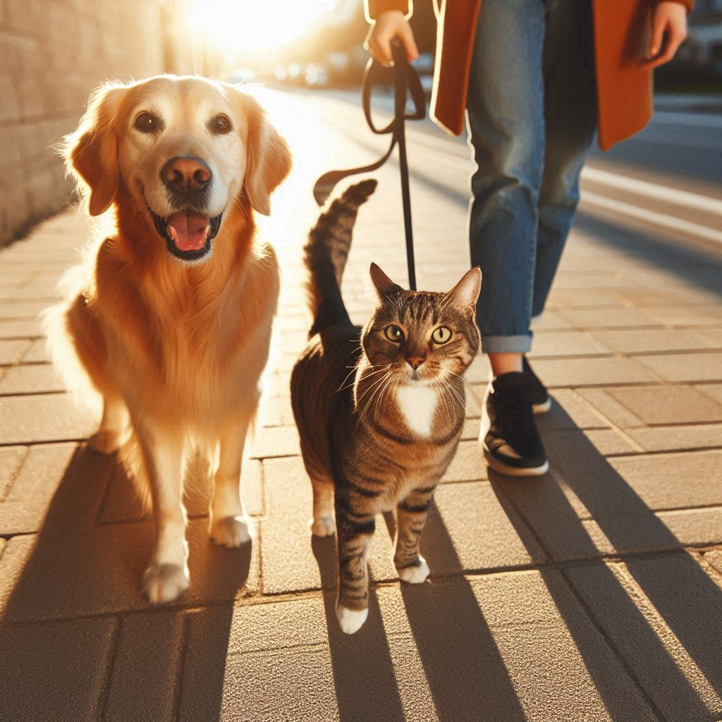 dog_and_cat_being_walked